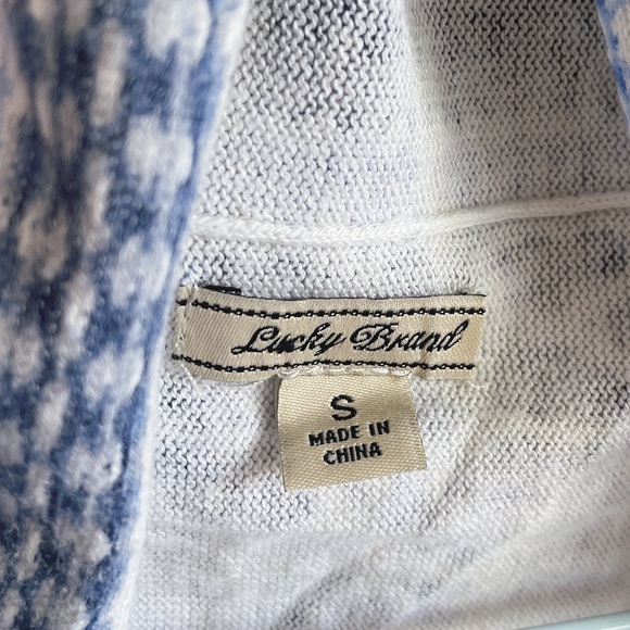 Lucky Brand Asymmetrical Open Front Cardigan Cotton Rayon blend Sz S - Picture 3 of 9